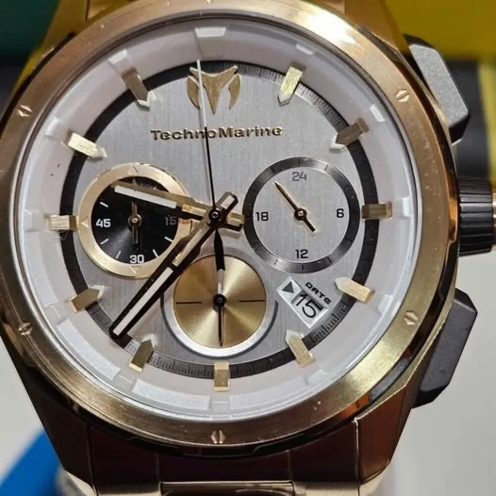 TechnoMarine Men’s Chronograph Two-Tone Gold & Silver Watch – New